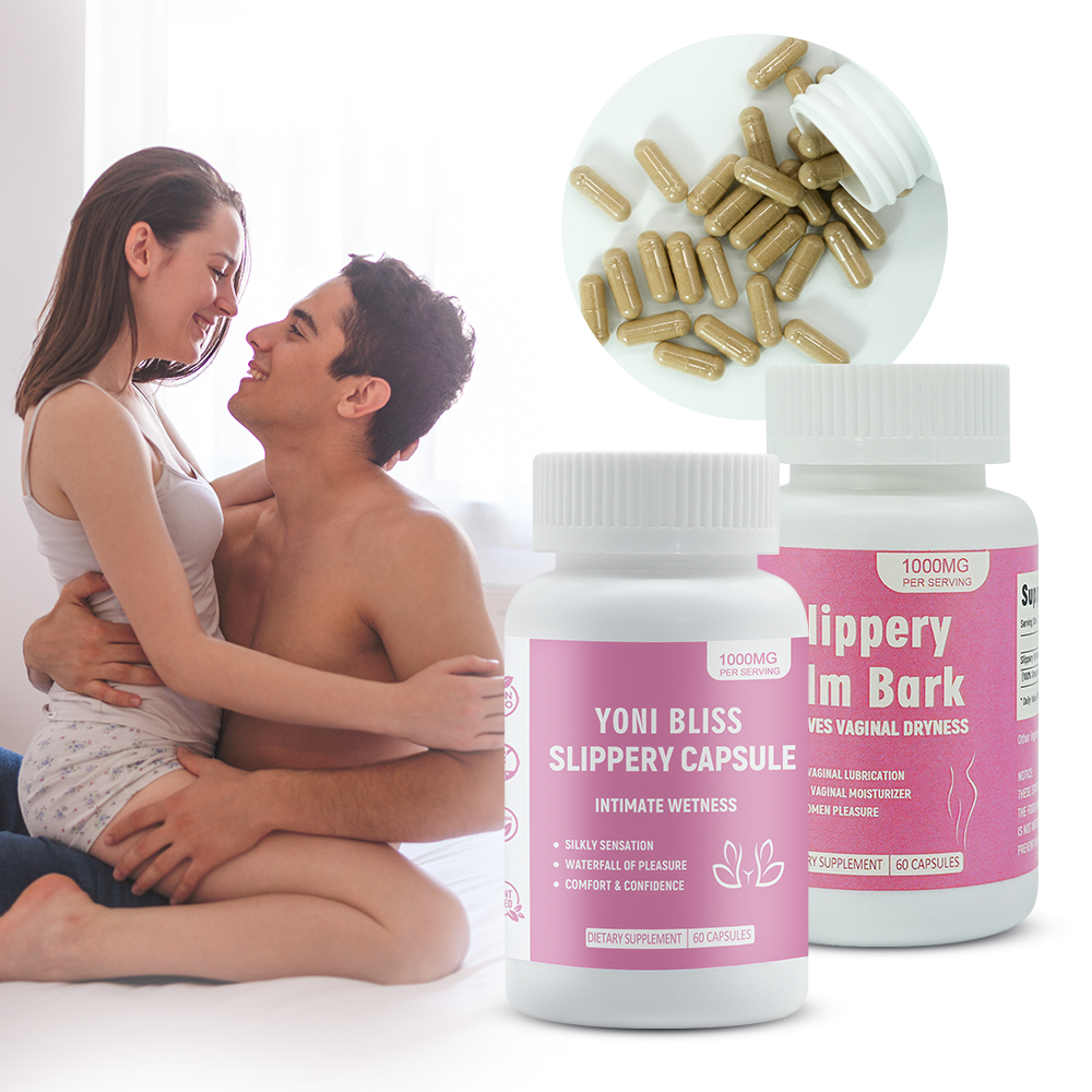 HydroFlora™ Premium Slippery Elm Bark Capsules – 1000mg Daily Digestive Ease, Gut Health & Intimate Hydration Support (60 Vegan Capsules)