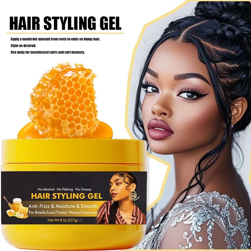 Twist Loc N Braid Gel Extra Hold – Organic Edge Control & Hair Styling Jam for Braids, Twists, and Dreadlocks | Flake-Free, Non-Greasy Shine (Honey Scent, 16oz)
