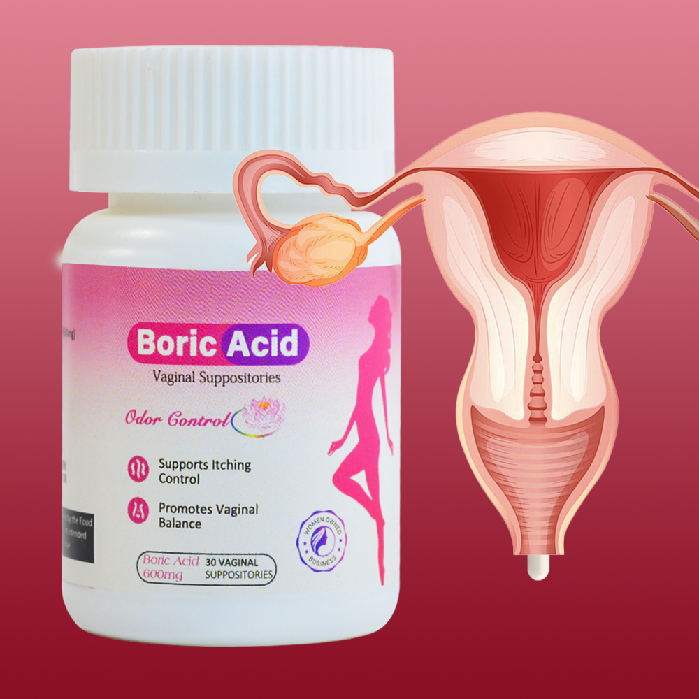 Pure Balance Boric Acid Vaginal Suppositories – 30 Count | Feminine Care for Odor Control, pH Balance & Freshness